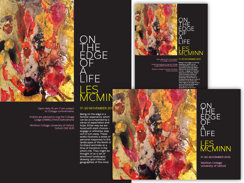 'On The Edge Of A Life' exhibition promotional materials
